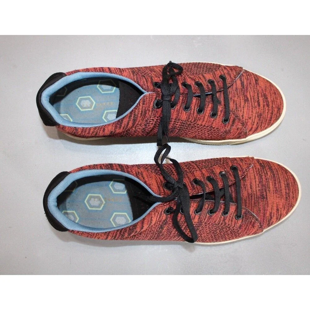 TED BAKER LONDON Chinat Red Black Knit Sneakers Men’s US 8.5 EU 41.5 Casual‎